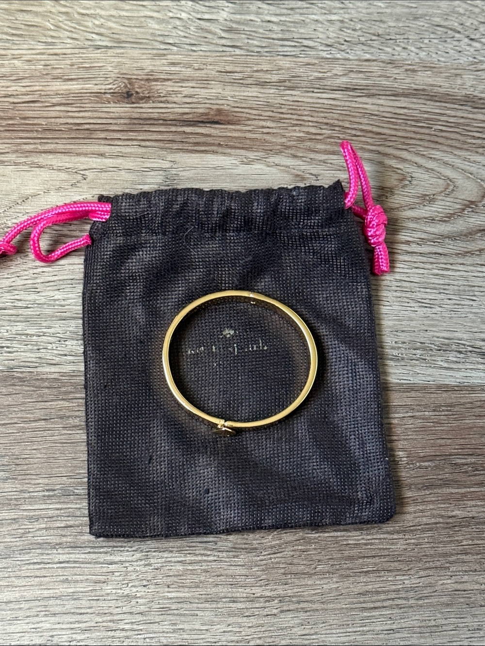 Kate Spade Hole Punch Heart Hinged Bangle Gold Plated with Dust Bag